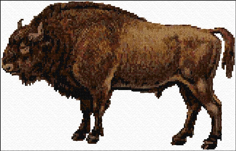 Bison free cross-stitch pattern
