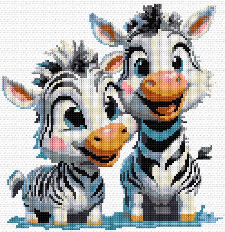 Zebras free cross-stitch pattern