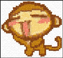 Monkey free cross-stitch pattern