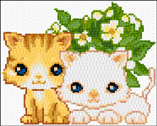 Cats free cross-stitch pattern