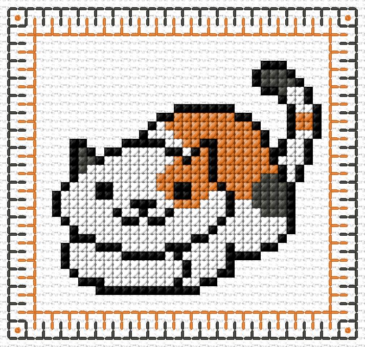 Cat free cross-stitch pattern