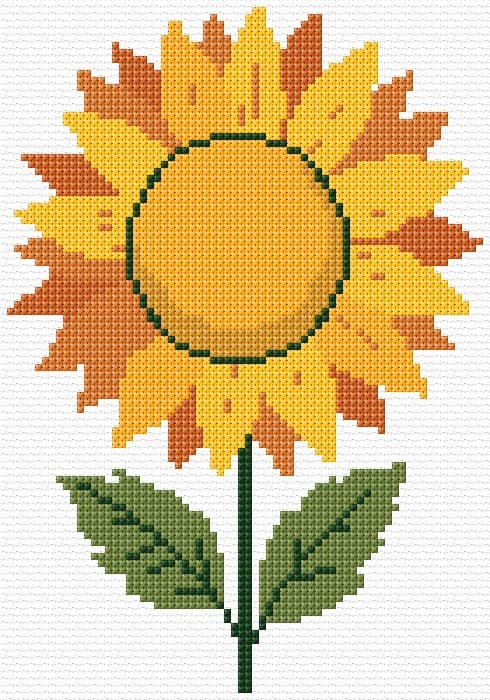 Sunflower free cross-stitch pattern