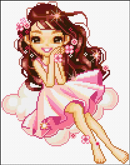 Pink Fairy free cross-stitch pattern