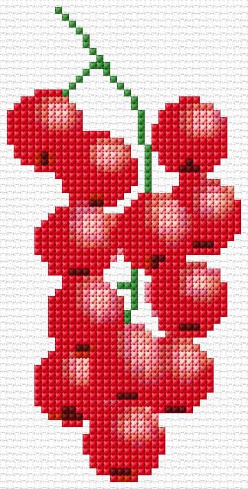 Berries free cross-stitch pattern