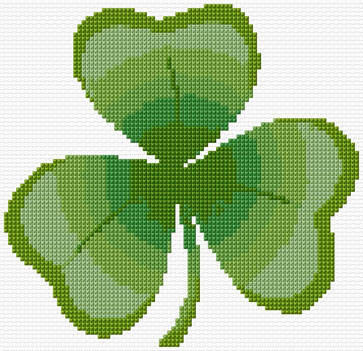 Shamrock free cross-stitch pattern