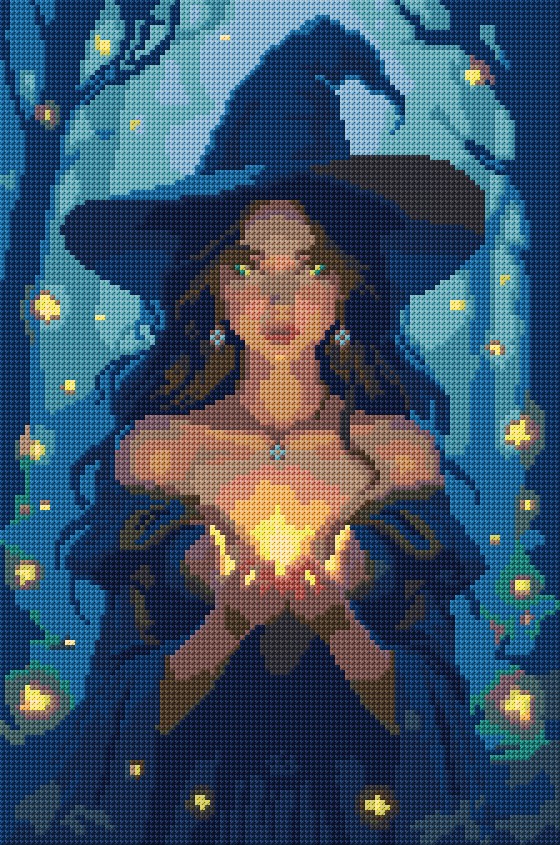 Witch free cross-stitch pattern