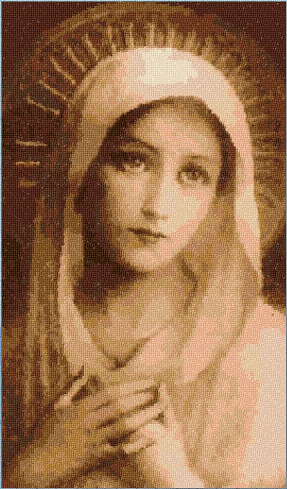 Blessed Virgin Mary free cross-stitch pattern