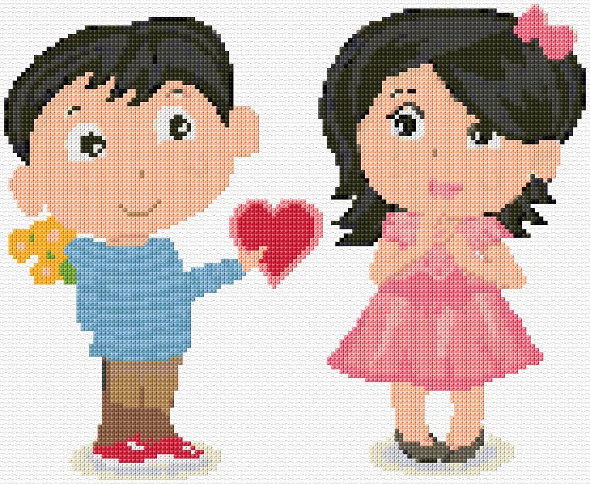 I Love You free cross-stitch pattern