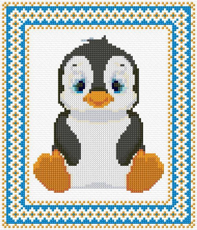 Pinguin free cross-stitch pattern