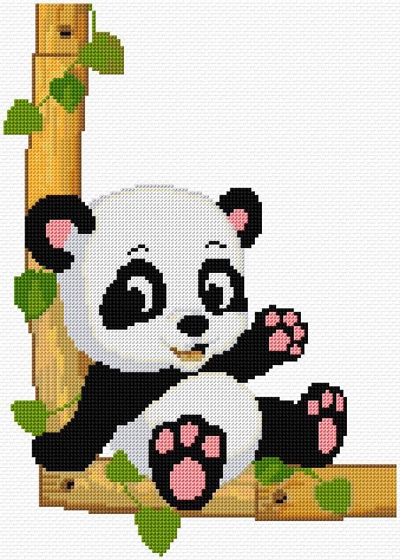 Panda free cross-stitch pattern