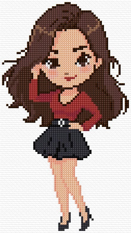 Girl free cross-stitch pattern