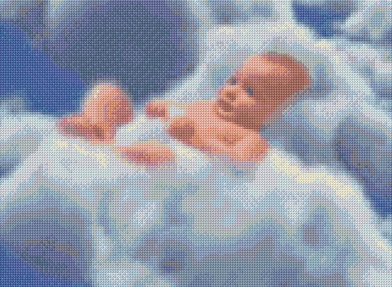 Baby on the Cloud free cross-stitch pattern