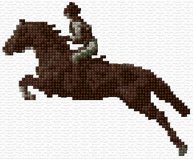 Horseman free cross-stitch pattern