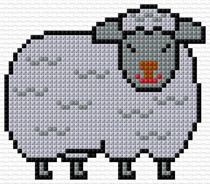 Sheep free cross-stitch pattern